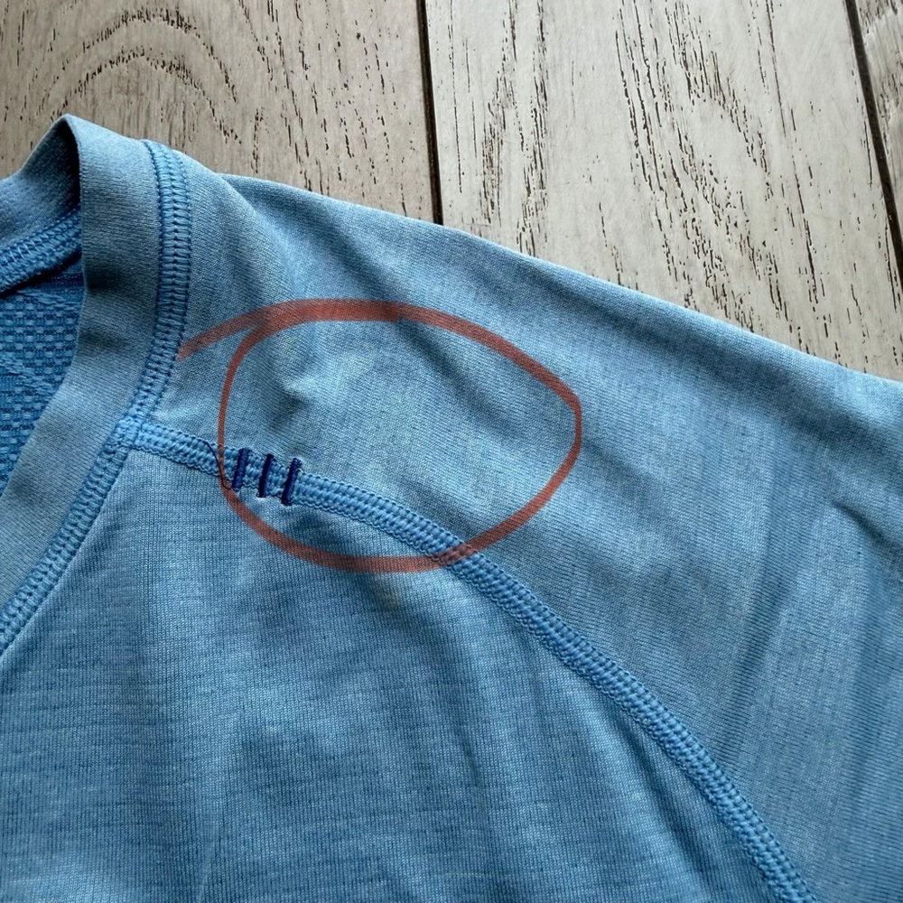 Lululemon Men's Light Blue V-Neck Performance Shirt size M - Picture 6 of 7